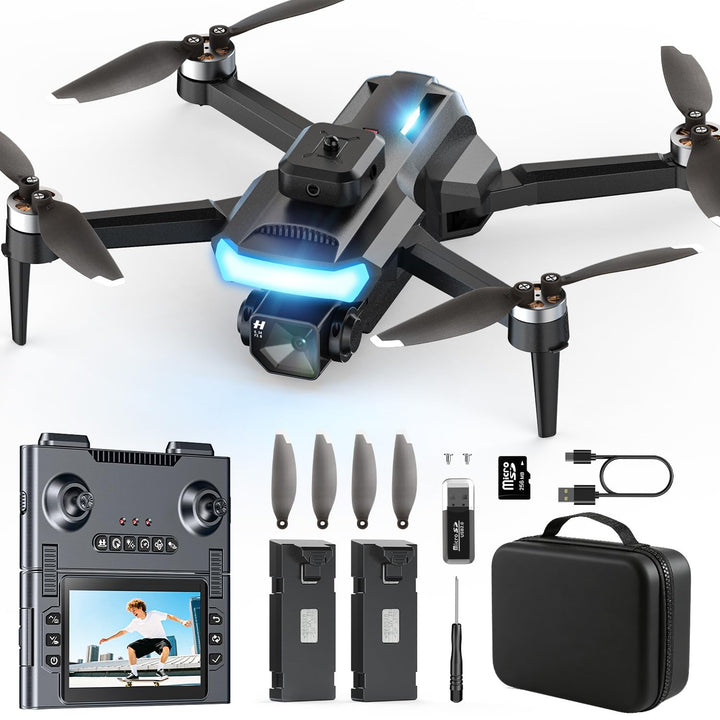 DEERC Drohne mit Kamera 1080P, faltbarer Quadrocopter für Jugendliche und Anfänger, 4,3-Zoll-HD-Bild