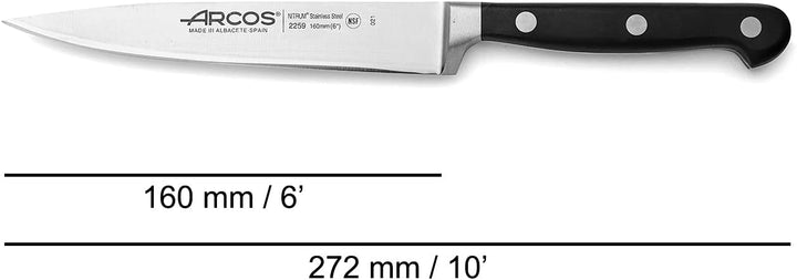 Arcos Opera - Küchenmesser - NITRUM geschmiedetem Edelstahl 160 mm - HandGriff POM Farbe Schwarz
