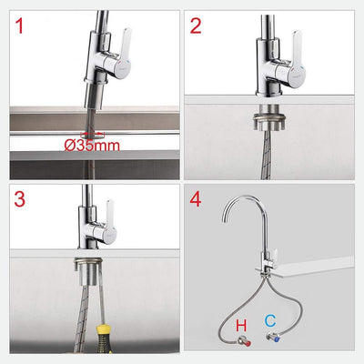 Ibergrif, M14022 Einhebel Küchenarmatur, Hoch Wasserhahn für Bad mit Auslauf Höhe 271 mm, Chrom Klas