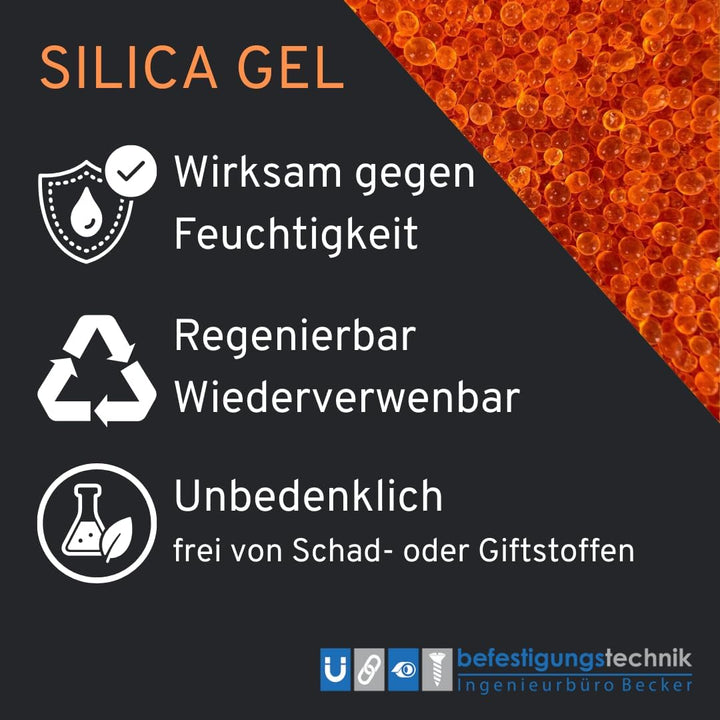 2 kg Silica Gel Orange Trockenmittel Indikator regenerierbar Entfeuchter (2 KG) 2 kg (1er Pack), 2 k