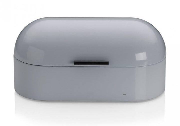 Kela 311167 Brotkasten, Glänzendes Metall, 44 x 21,5, Höhe: 22 cm, Frisco, hellgrau, Hellgrau