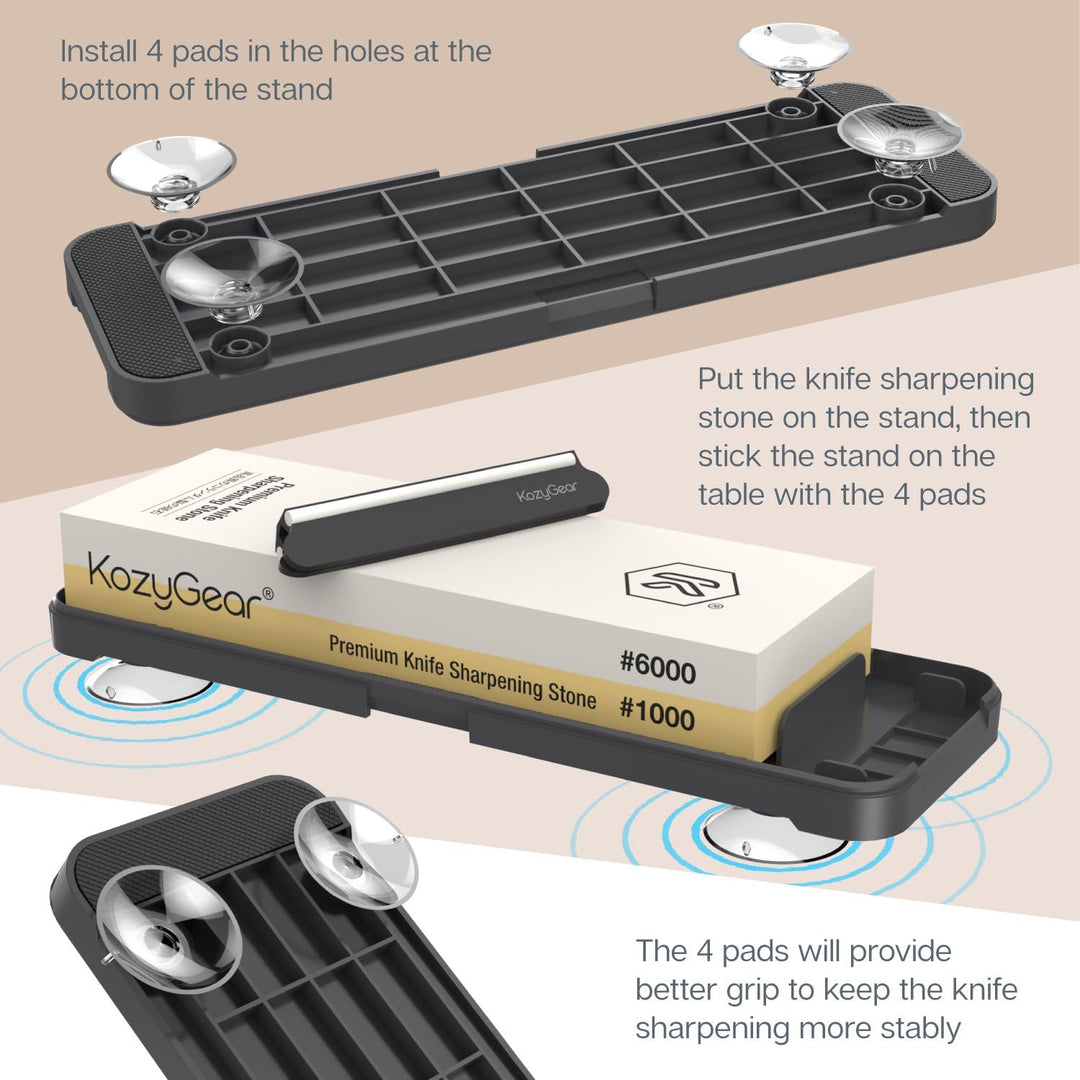KozyGear | Premium Messer Schleifstein | doppelseitige Schleifsteine aus Korund 1000/6000 | Grosse S