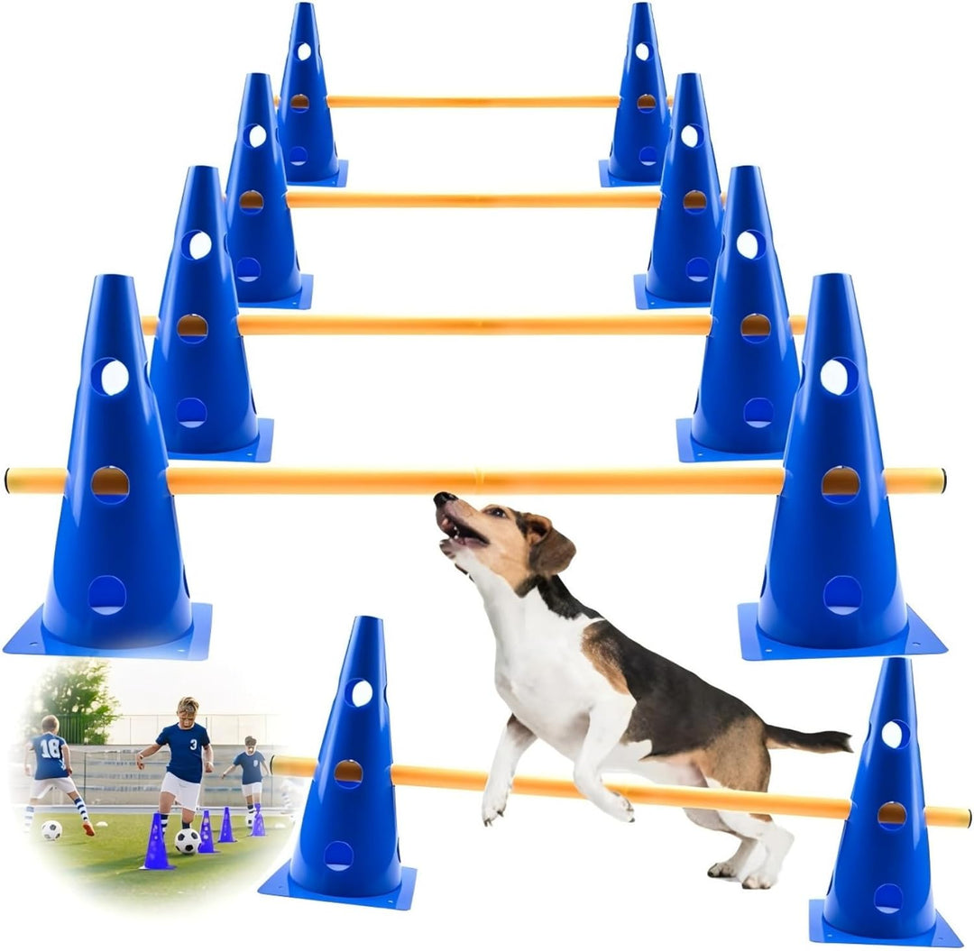 Agility Set, Steckhürden Set für Hunde, Agility Trainingszubehör für Hunde & Pferde, Kinder Agility