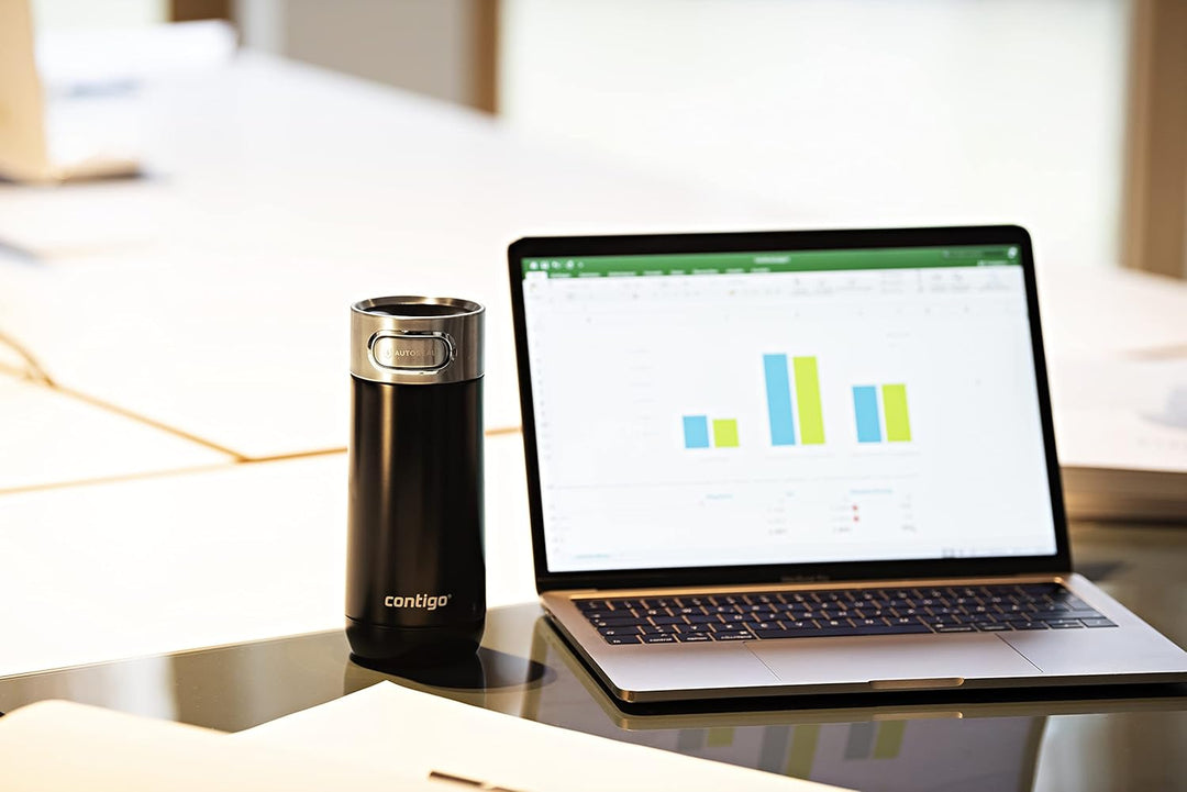 Contigo Luxe Autoseal Thermobecher, Edelstahl-Reisebecher, Isolierflasche, auslaufsicher, Kaffebeche