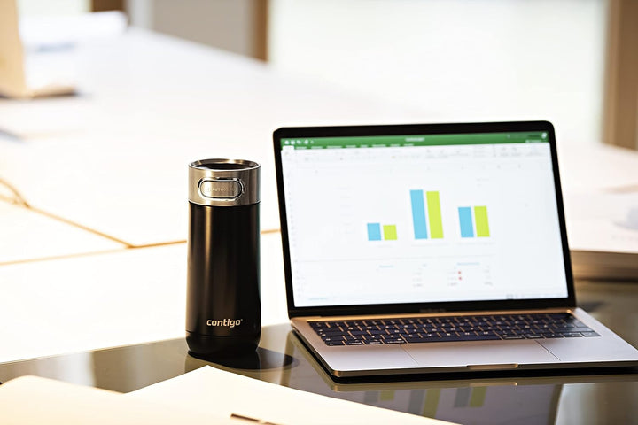 Contigo Luxe Autoseal Thermobecher, Edelstahl-Reisebecher, Isolierflasche, auslaufsicher, Kaffebeche