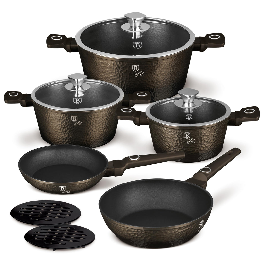Berlinger Haus Titanbeschichtetes Kochgeschirr Set 10-teilig - Primal Gloss Kollektion, antihaftbesc
