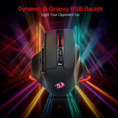 Redragon M811 Pro Wireless MMO Gaming Maus, 15 Programmierbare Tasten, RGB-Gamer-Maus, 10 Seitlichen