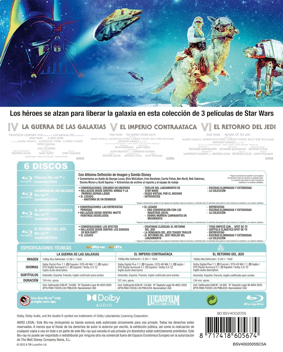 BD TRILOGIA STAR WARS EPS 4-6 [Blu-ray], Blu-ray