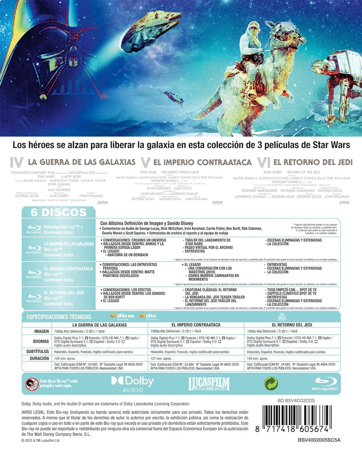 BD TRILOGIA STAR WARS EPS 4-6 [Blu-ray], Blu-ray