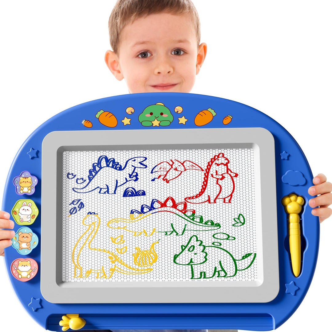 XL Magnetische Zaubertafel für Kinder, Maltafel mit Stempel & Stift, Lernspielzeug & Reisegrösse, Ge