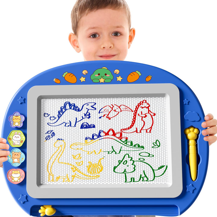 XL Magnetische Zaubertafel für Kinder, Maltafel mit Stempel & Stift, Lernspielzeug & Reisegrösse, Ge
