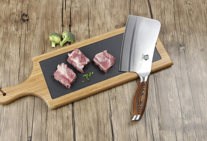WILDMOK Hackmesser Chinesisches Kochmesser 18cm Deutscher Edelstahl Metzgermesser Scharf Chinesisch