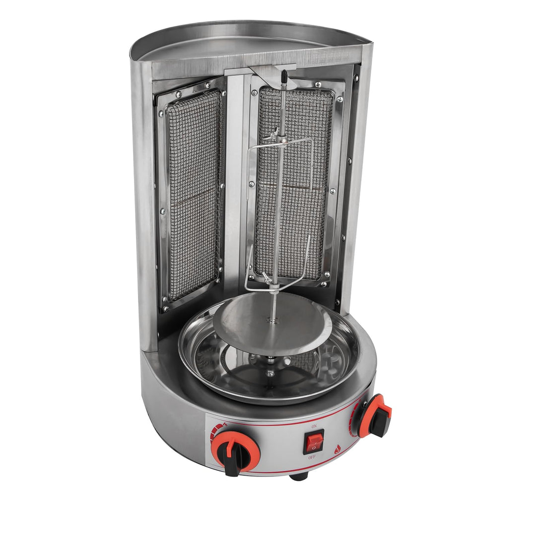 4300w Gas Dönergrill, Edelstahl Hähnchengrill, Gyrosgrill mit 360° Drehspiess, Vertikalgrill für Zuh