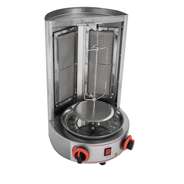 4300w Gas Dönergrill, Edelstahl Hähnchengrill, Gyrosgrill mit 360° Drehspiess, Vertikalgrill für Zuh