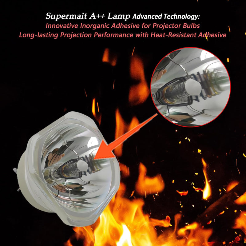 Supermait 465 Fit für EP93 A++ Qualität Beamerlampe Ersatz projektorlampe Birne mit Gehäuse Kompatib