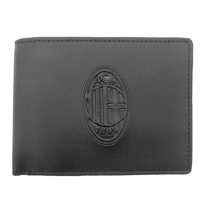 AC Milan 141801, Geldbörse aus Leder, offizielles Produkt für Herren, Schwarz, 125 x 95 x 30 mm