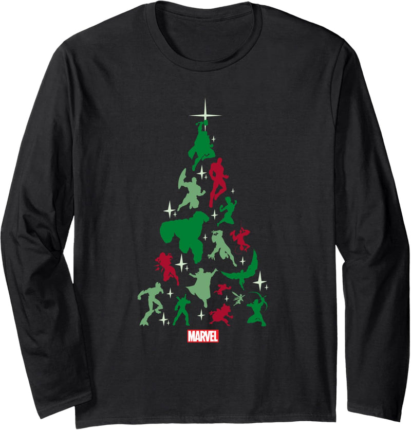 Marvel Avengers and Guardians of the Galaxy Christmas Tree Langarmshirt