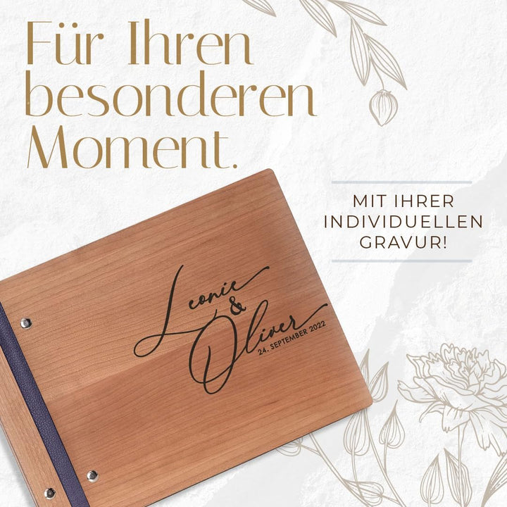 Hochzeitideal – Personalisierbares Gästebuch Hochzeit Tommi E13 mit 40 Seiten I Hochzeit Gästebuch a