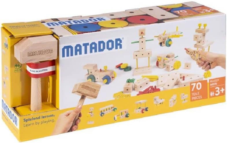 Matador 21070 M070 Baukasten, ab 3 Jahren, holzfarben, bunt