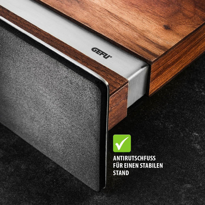 GEFU Magnet-Messerblock ENNO – Doppelseitiger Messerhalter aus Walnussholz | Platzsparende & Sichere