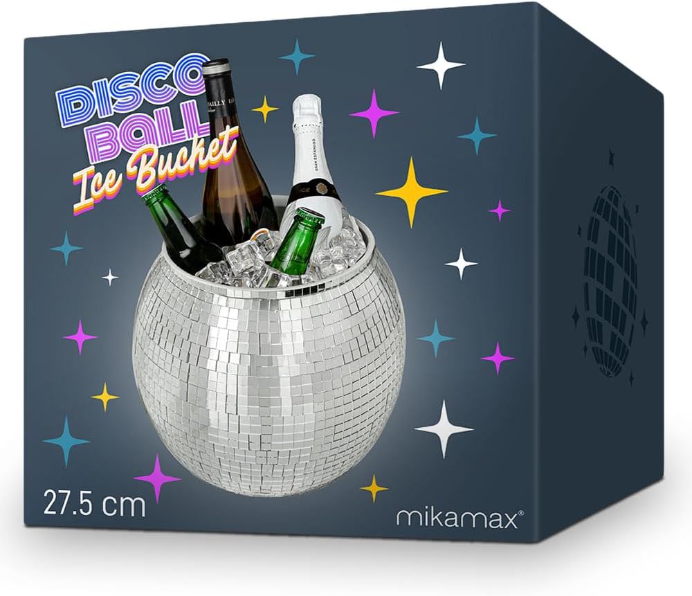 MikaMax Eiskübel Discokugel – XL 11 Liter – Getränkekühler für Partys – Weinkühler & Eisbehälter – S
