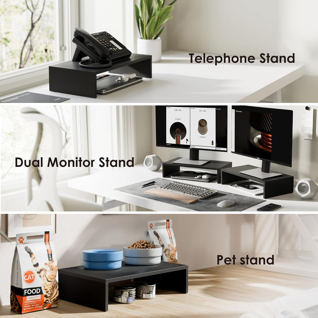 FITUEYES Monitorständer Bildschirmständer aus Holz Ergonomischem Laptop-Druckerständer für Monitor L