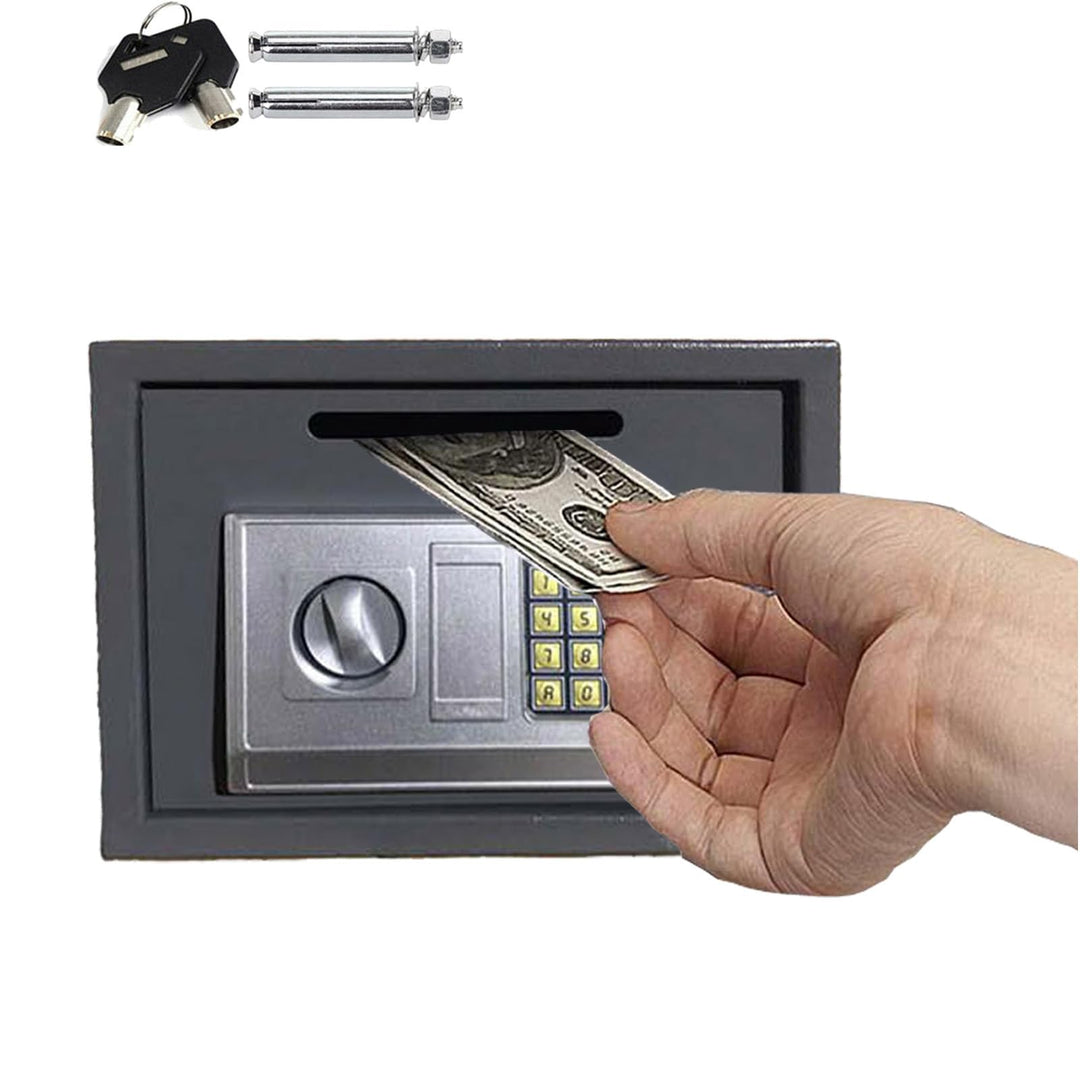 16L Tresor mit 2 Schlüssel und Elektronikschloss Wandtresor Elektronischer Safe Eisenstahl Safe Schr