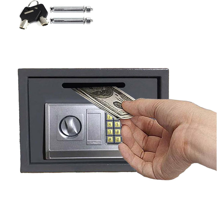 16L Tresor mit 2 Schlüssel und Elektronikschloss Wandtresor Elektronischer Safe Eisenstahl Safe Schr