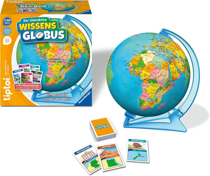 Ravensburger tiptoi Spiel 00107 - Der interaktive Wissens-Globus - Lern-Globus für Kinder ab 7 Jahre