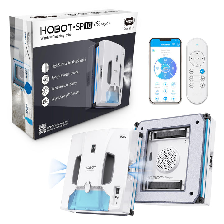 HOBOT -SP10 iScraper Fensterreinigungsroboter, Sprüh-Sweep-Scrape, 6000Pa Saugkraft, App + Fernbedie