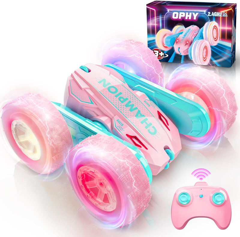 Ophy Ferngesteuertes Auto Mädchen ab 3 4 5 6 7 8 9 Jahre, Spiele LED Blinken RC Auto Spielzeug Kinde