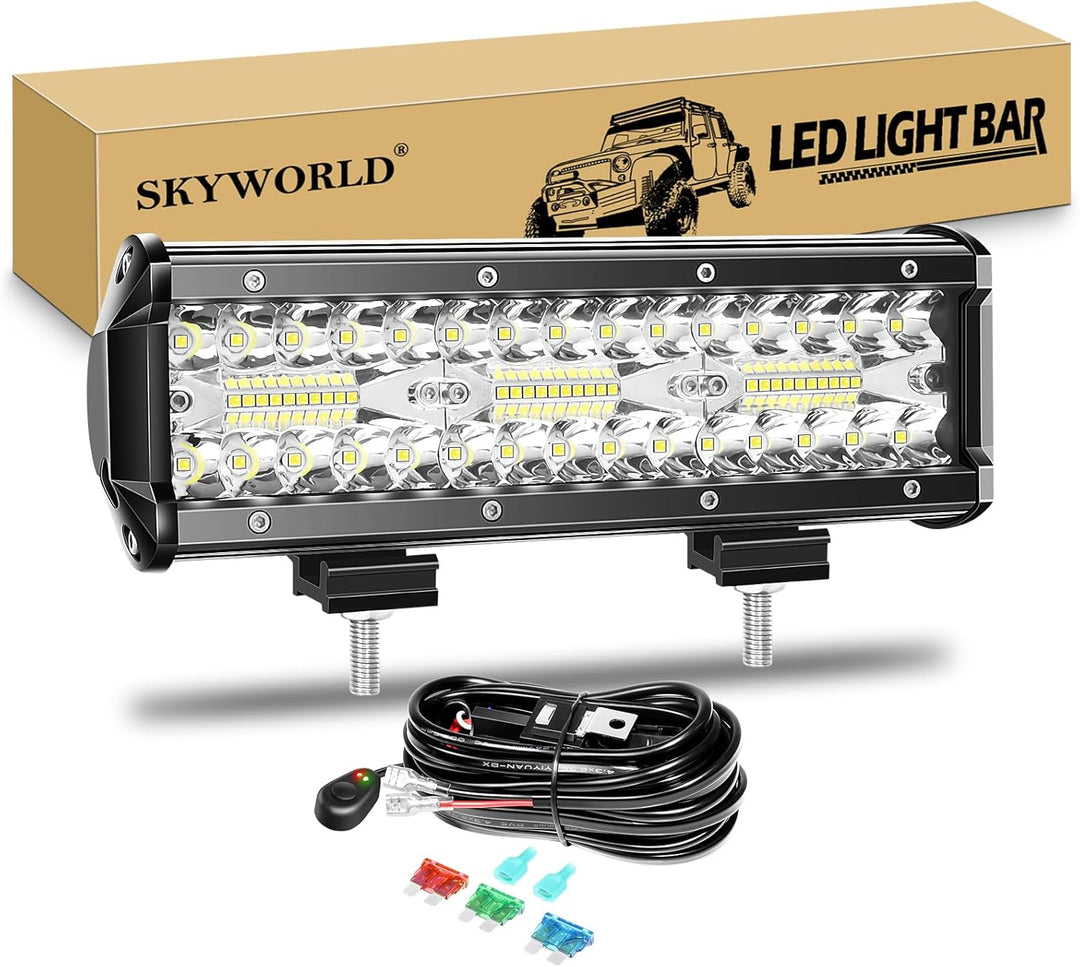 SKYWORLD LED Arbeitsscheinwerfer Bar 22.8cm 180W LED Scheinwerfer 12V 24V Arbeitslicht Zusatzscheinw