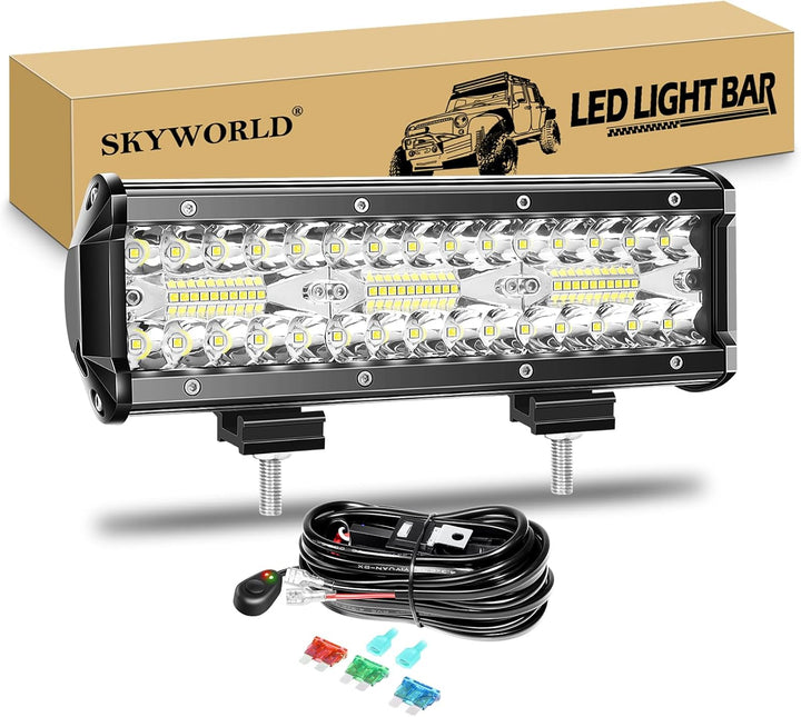 SKYWORLD LED Arbeitsscheinwerfer Bar 22.8cm 180W LED Scheinwerfer 12V 24V Arbeitslicht Zusatzscheinw