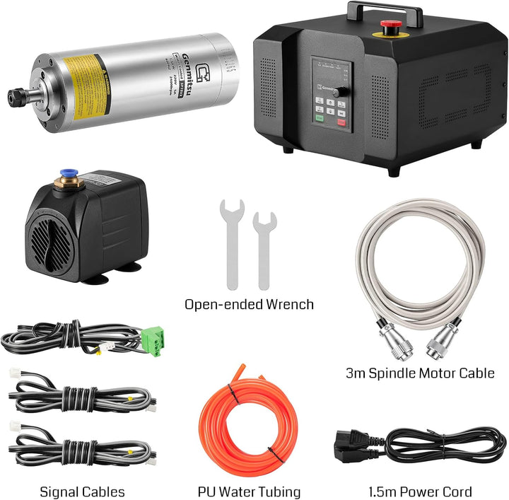 Genmitsu 1,5 kW CNC-Spindelmotor-Kit + Spindelmotorhalterung, wassergekühlter Spindelmotor, 24.000 U