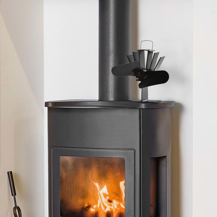 vidaXL Wärmebetriebener Kaminventilator 2 Blätter mit feuerfesten Drähten Stromlos Kaminofen Ventila