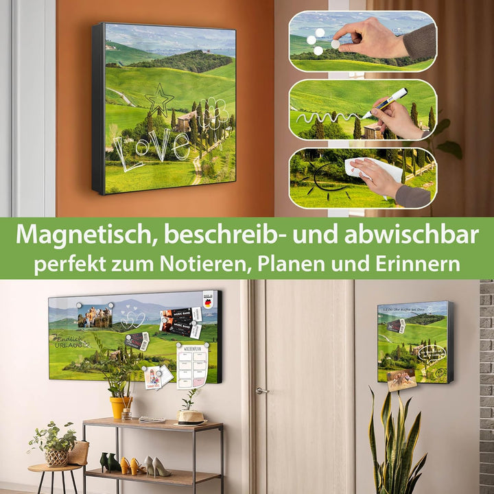 banjado Grosser Schlüsselkasten Metall - Schlüsselbox 30x30cm mit 32 Haken - Schlüsselkasten modern