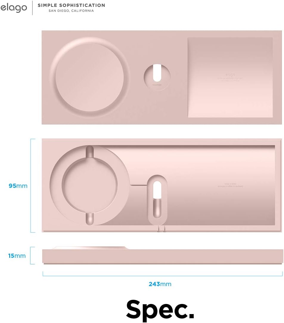 elago Ladeschale Duo Kompatibel mit MagSafe Ladegerät, Kompatibel mit iPhone 15, 14, 13, 12 Serie, K