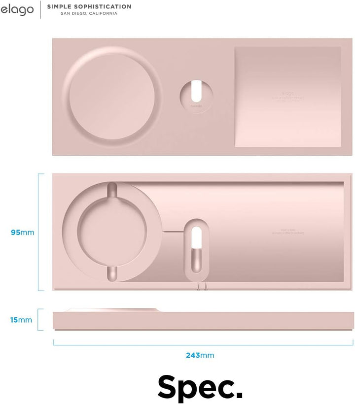 elago Ladeschale Duo Kompatibel mit MagSafe Ladegerät, Kompatibel mit iPhone 15, 14, 13, 12 Serie, K