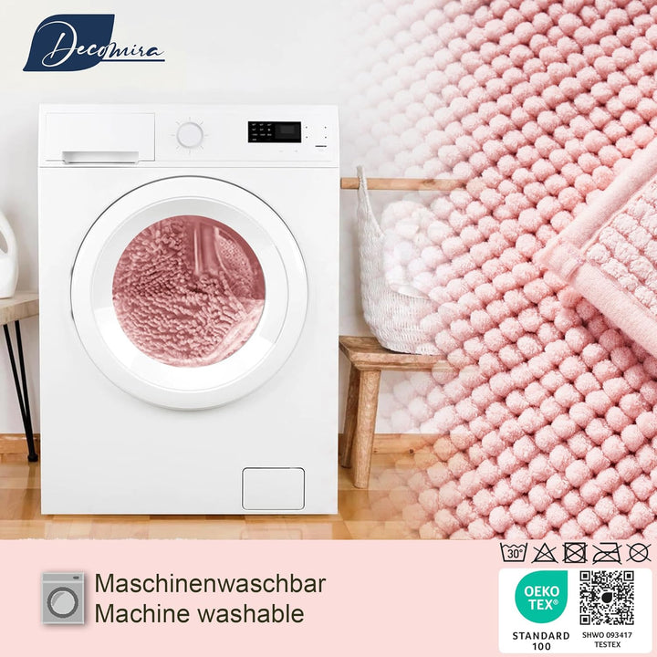 Badematte rutschfest | Als Badteppich Set kombinierbar | Badezimmer-Teppich Bad-Vorleger waschbar au