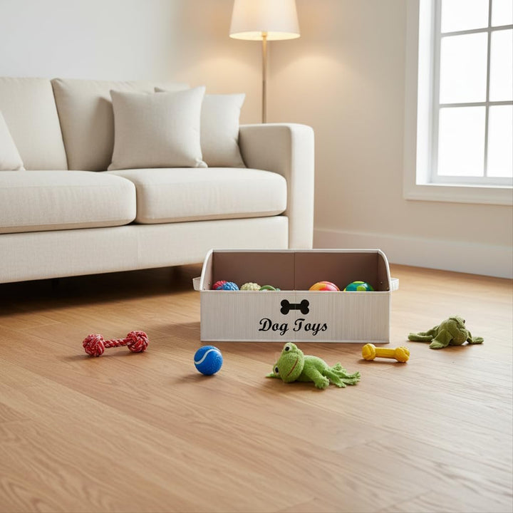 Morezi Heimtierbedarf Aufbewahrungsbox, canvas hunde Spielzeugkiste, faltbare Hundespielzeug Aufbewa