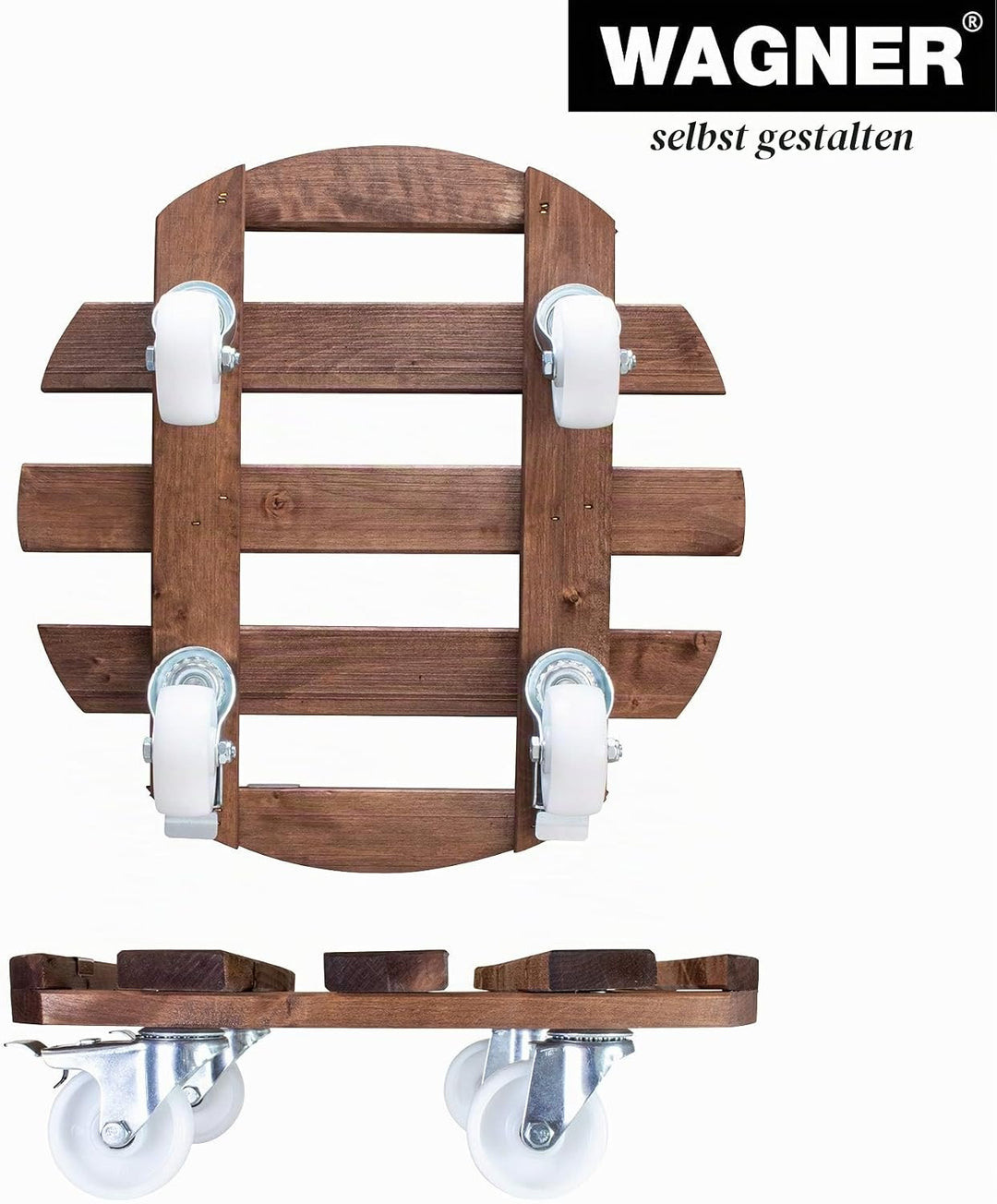 Wagner Pflanzenroller GIGANT Big Ø 45 x 13 cm I Blumenroller für Aussenbereich + Innenbereich I Kübe