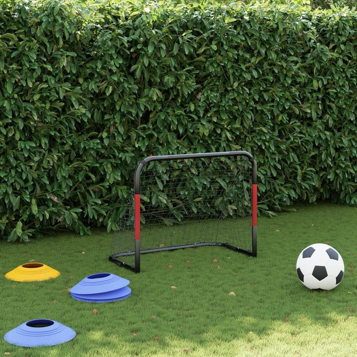 Fussballtor 90x48x71 cm für Garten, Stahl Fussballtor mit Netz für Kinder und Erwachsene, Robustes T