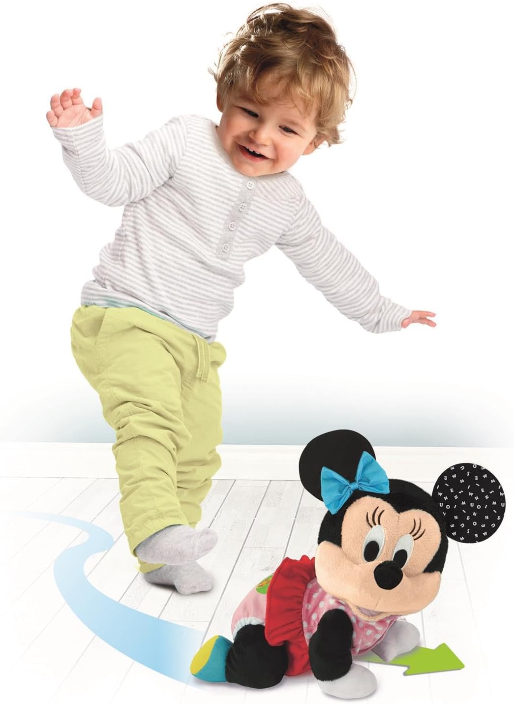 Clementoni - Baby Minnie Gateos - Interaktives Plüschtier für Babys, mit dem Sie Ihre ersten Schritt