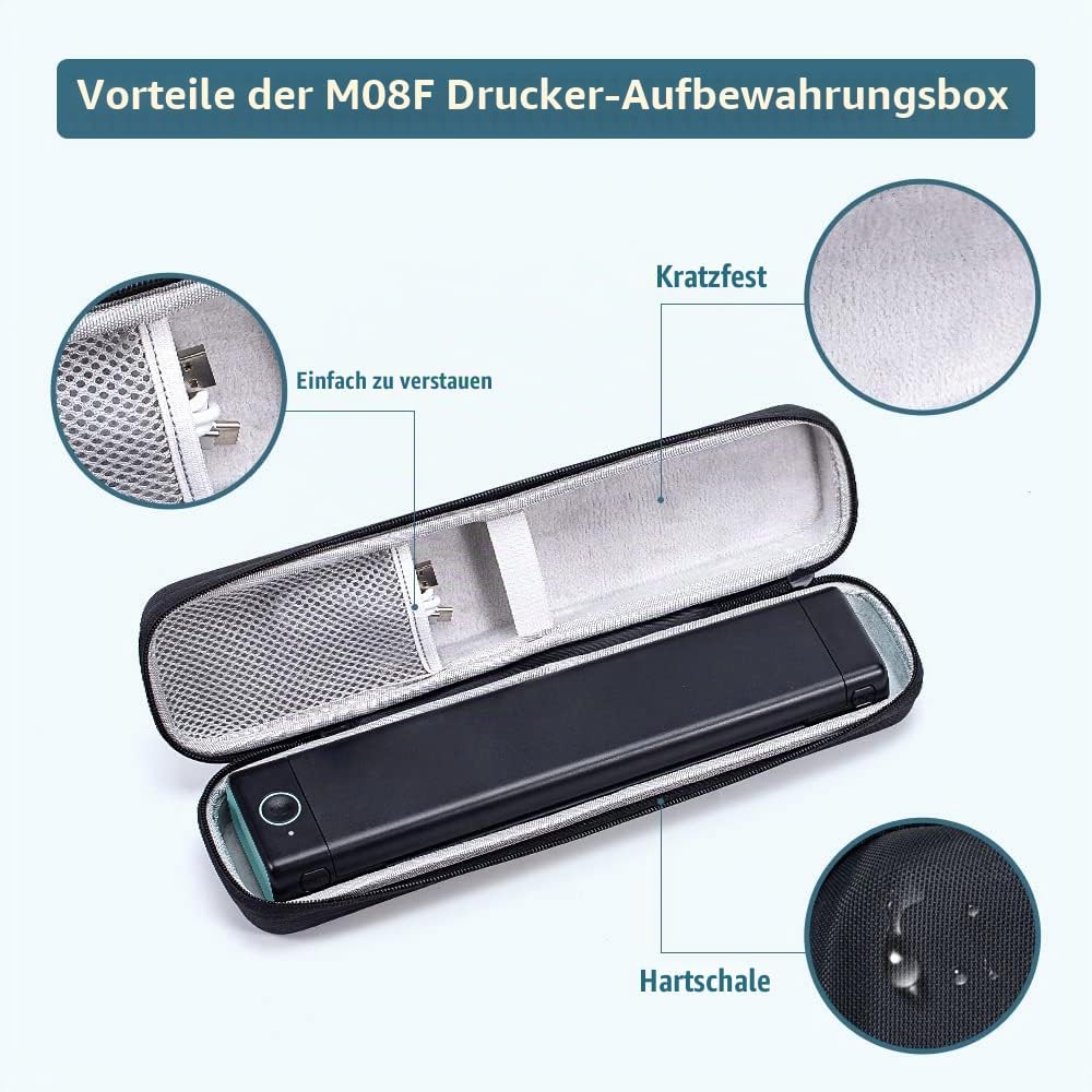 Phomemo M08F A4 Drucker Tasche, Tragbare Tasche Kompatibel mit M08F, P831, PJ762/PJ763MFi, MT800/MT8