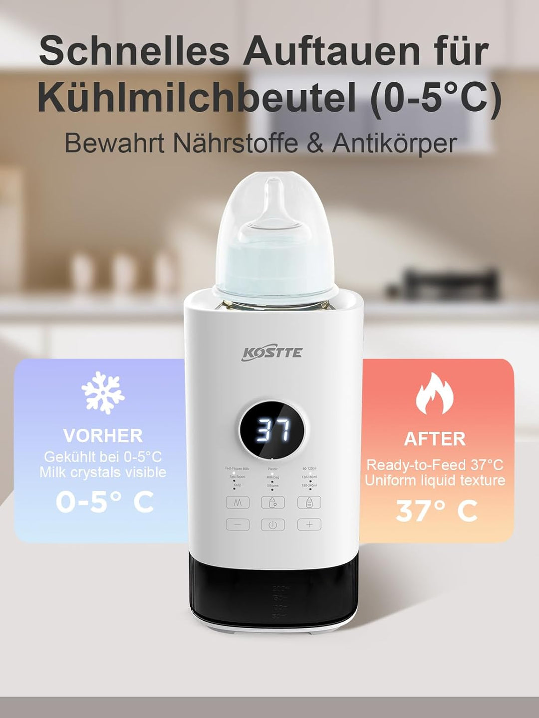 Flaschenwärmer Baby - Babyflaschenwärmer mit temperatur- Flaschenwärmer - Passend Für Alle Handelsüb