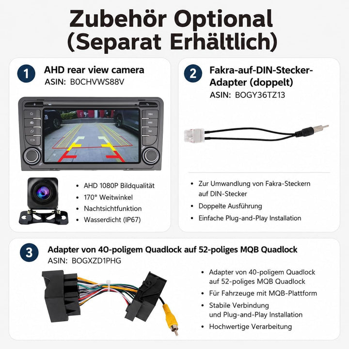 Spezialanschluss-Linux-Autoradio für Audi A3 8P / S3 / RS3 / Sportback | Kabelloses CarPlay/Android