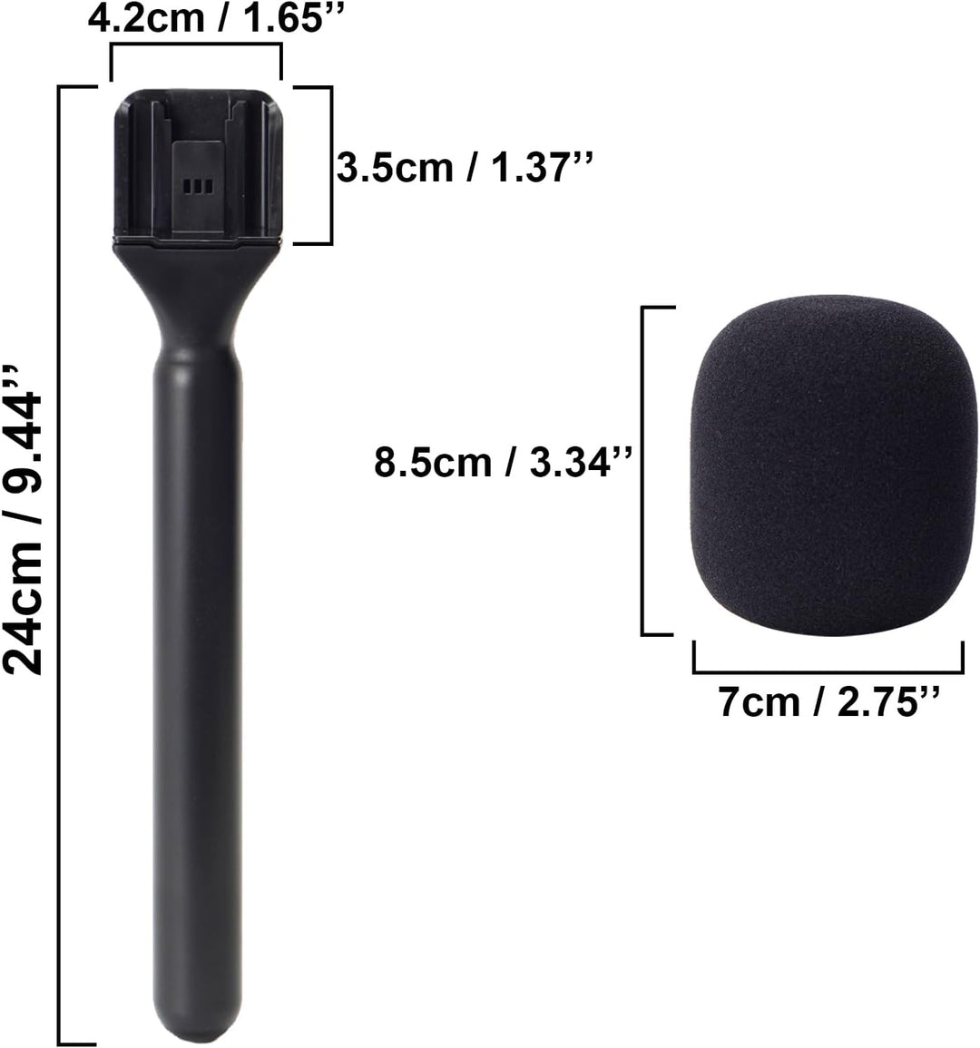 FLYAMAPIRIT Mikrofonhalterung für DJI Mic 1/2, Interview-Mikrofon-Griff für Rode Wireless GO II / 2