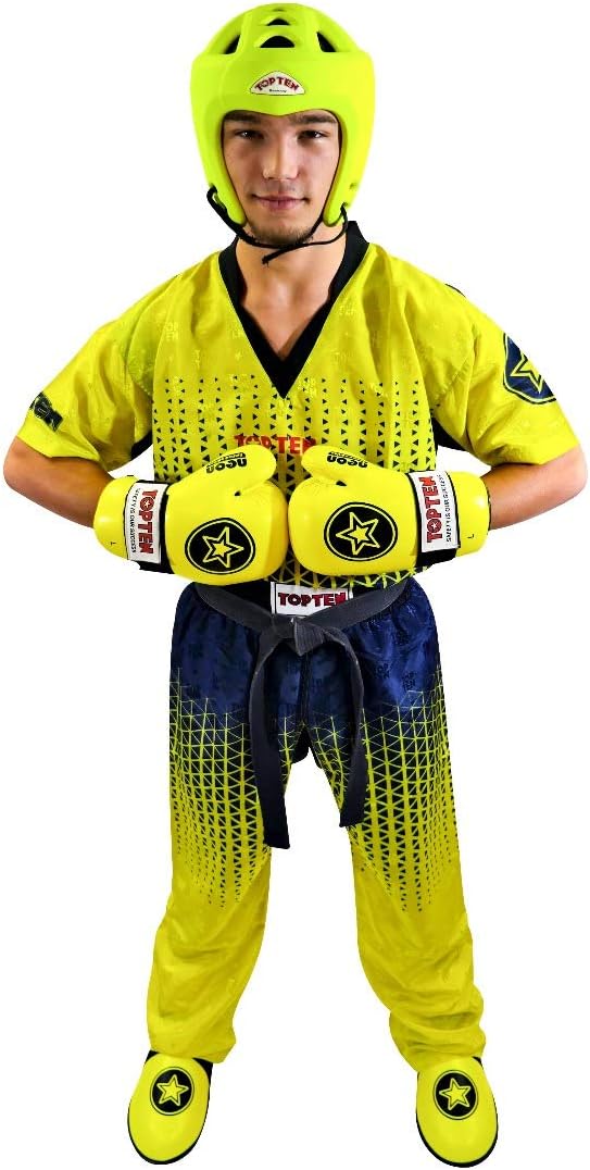 TOP TEN Kickboxuniform „Grafic“ Gelb - Schwarz XL, Gelb - Schwarz XL