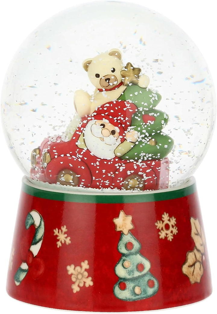 THUN - Boule de Neige Wichtel Oliver und Teddy aus Glas und Keramik, gross, Durchmesser 9,9 cm, Höhe