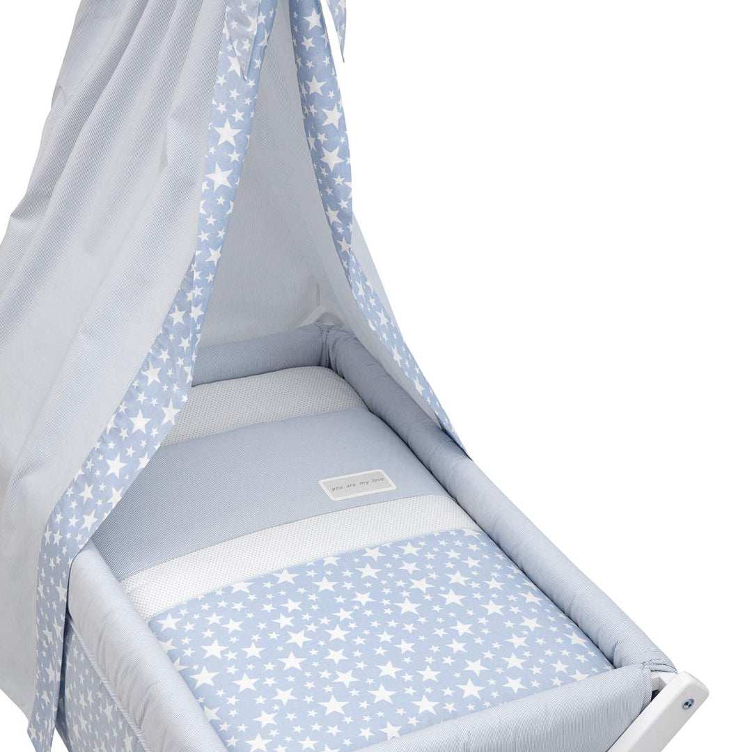 Cambrass 34986 Babybett Aus Holz X-Form plus Himmel (Stange) Kollektion, Star, 55 x 87 x 74 cm, hell